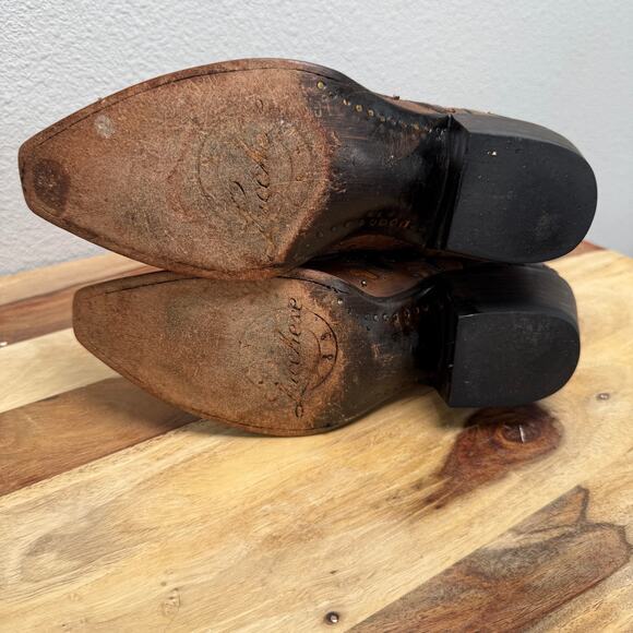 Lucchese M5015 Women’s Fiona Scarlette Cafe Brown Calf Stud Cowboy Western boots - Picture 12 of 13